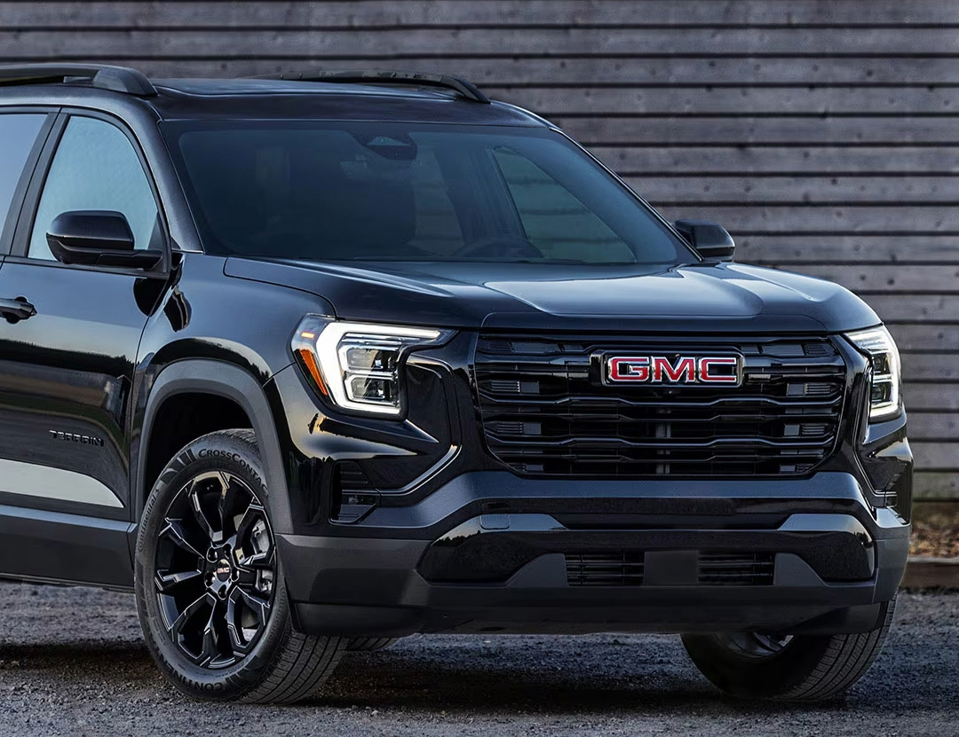 2025 GMC Terrainn SUV exterior in black up front