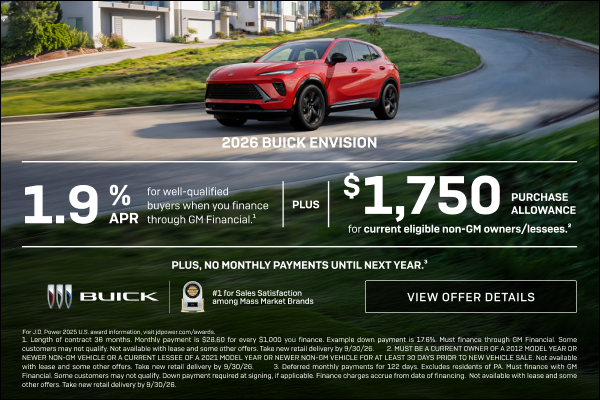 1.9% APR 
FOR WELL-QUALIFIED BUYERS when you finance through GM Financial.1

Plus, $1,750 PURCHAS...