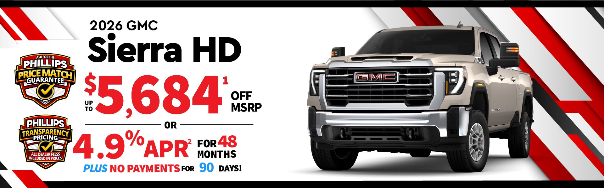 2026 GMC Sierra HD - up to $5684 off MSRP or 4.9% for 48mos
