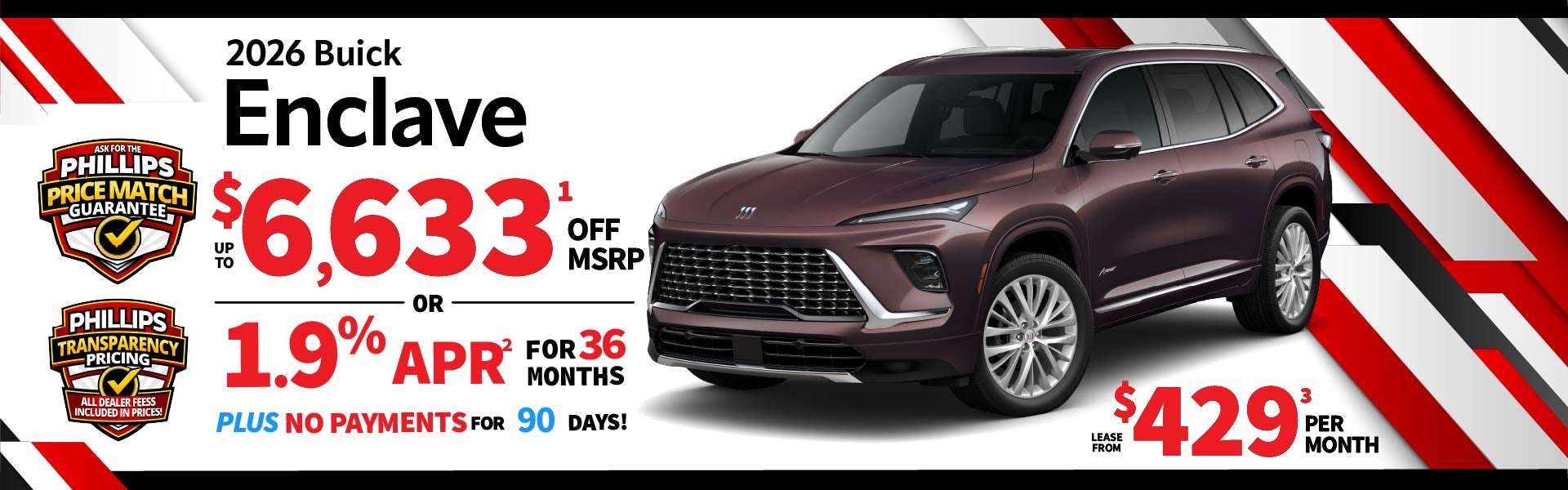 2026 Buick Enclave - up to $6,633 off MSRP or 1.9% for 36mos