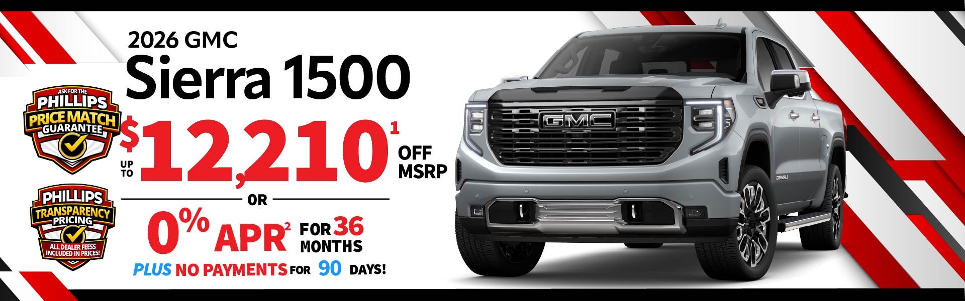 2026 GMC Sierra 1500 - up to $12,210 off MSRP or 0% for 36m