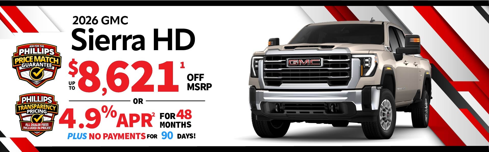 2026 GMC Sierra HD - up to $8621 off MSRP or 4.9% for 48mos