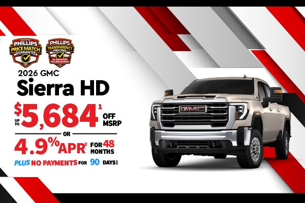 2026 GMC Sierra HD - up to $5684 off MSRP or 4.9% for 48mos