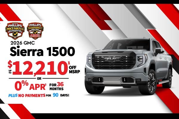 2026 GMC Sierra 1500 - up to $12,210 off MSRP or 0% for 36m