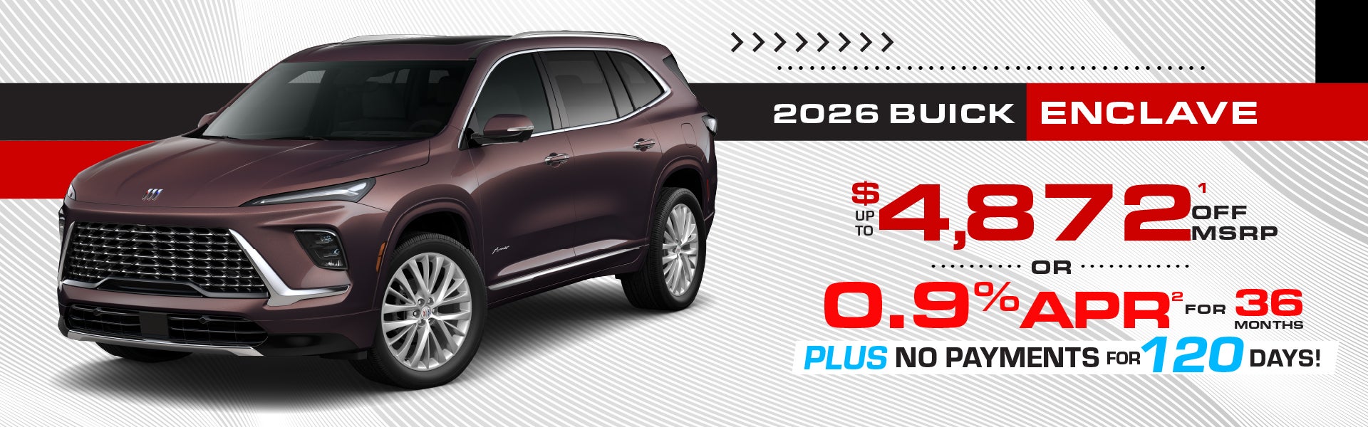 2026 Buick Enclave - up to $4,872 off or 0.9% APR for 36 mos