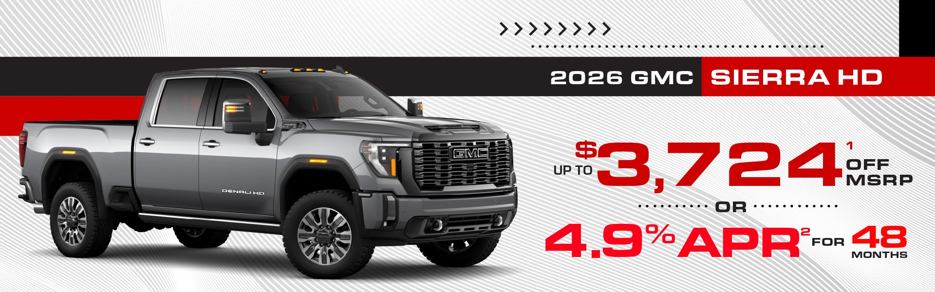 2026 GMC Sierra HD - up to $3724 off MSRP or 4.9% APR