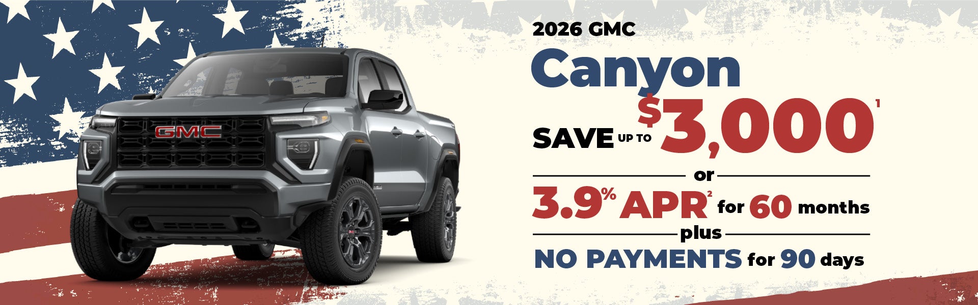 2026 GMC Canyon - up to $3000 off MSRP or 3.9% APR