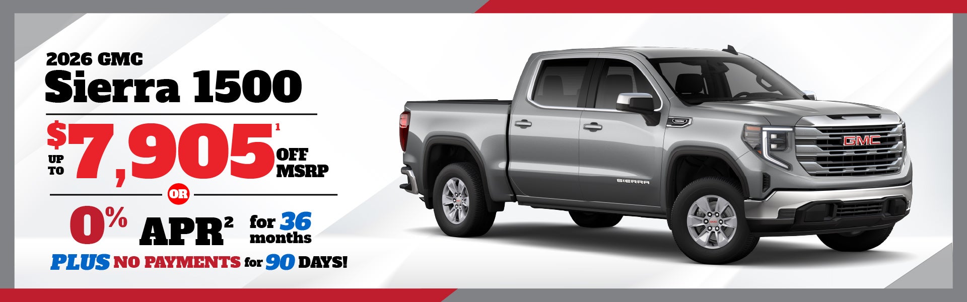 2026 GMC Sierra 1500 save up to $7905 or 0% APR