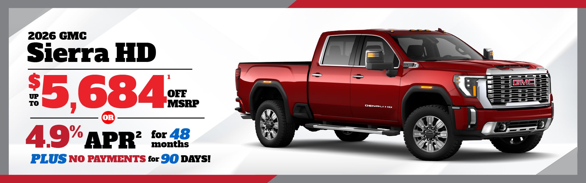 2026 GMC Sierra HD - $5684 OFF MSRP or 4.9% APR