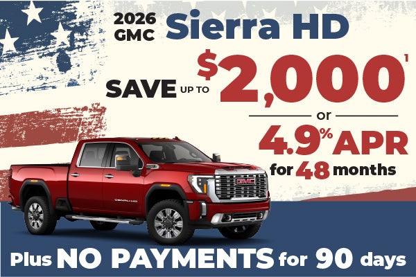 2026 GMC Sierra HD - $2000 OFF MSRP or 4.9% APR