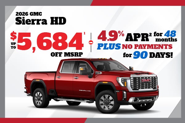 2026 GMC Sierra HD - $5684 OFF MSRP or 4.9% APR