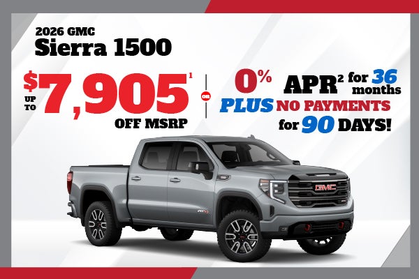 2026 GMC Sierra 1500 save up to $7905 or 0% APR