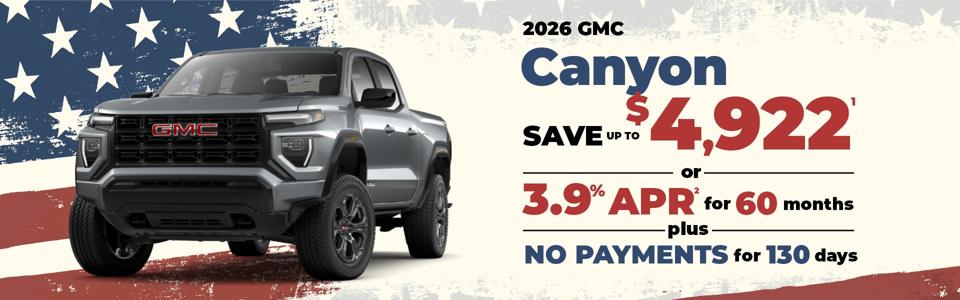 2026 GMC Canyon - up to $4922 off MSRP or 3.9% APR