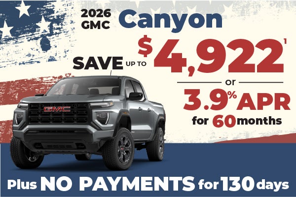 2026 GMC Canyon - up to $4922 off MSRP or 3.9% APR