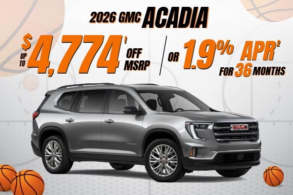 2026 GMC Acadia - up to $4774 off MSRP or 1.9% APR for 36mon