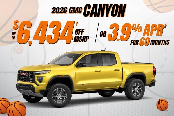 2026 GMC Canyon - up to $6434 off MSRP or 3.4% APR
