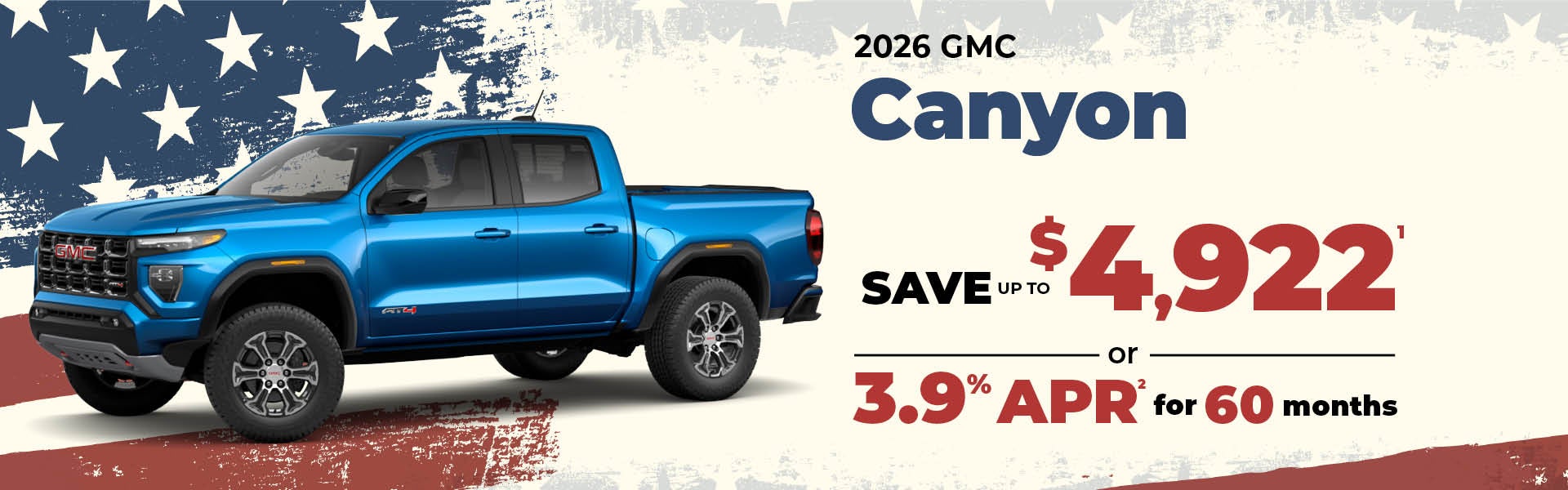 2026 GMC Canyon - up to $4922 off MSRP or 3.9% APR