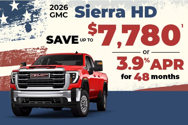 2026 GMC Sierra HD - $7780 OFF MSRP or 4.9% APR