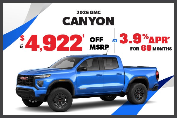 2026 GMC Canyon - up to $4922 off MSRP or 3.9% APR