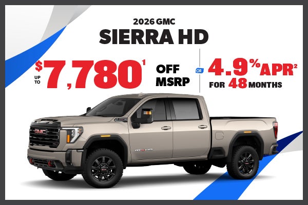 2026 GMC Sierra HD - $7780 OFF MSRP or 4.9% APR
