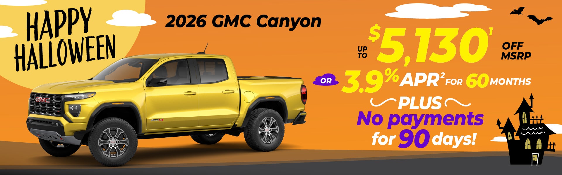 2026 GMC Canyon - up to $5130 off MSRP or 3.9% for 60 mos