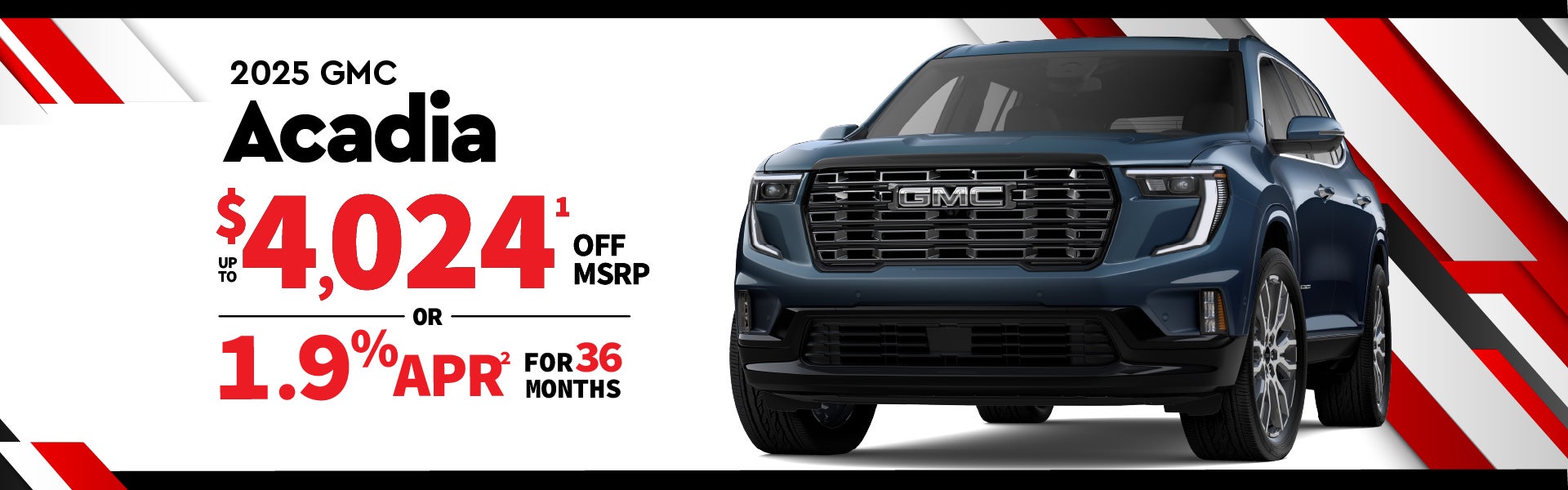 2026 GMC Acadia - up to $4024 off MSRP or 1.9% APR for 36mon