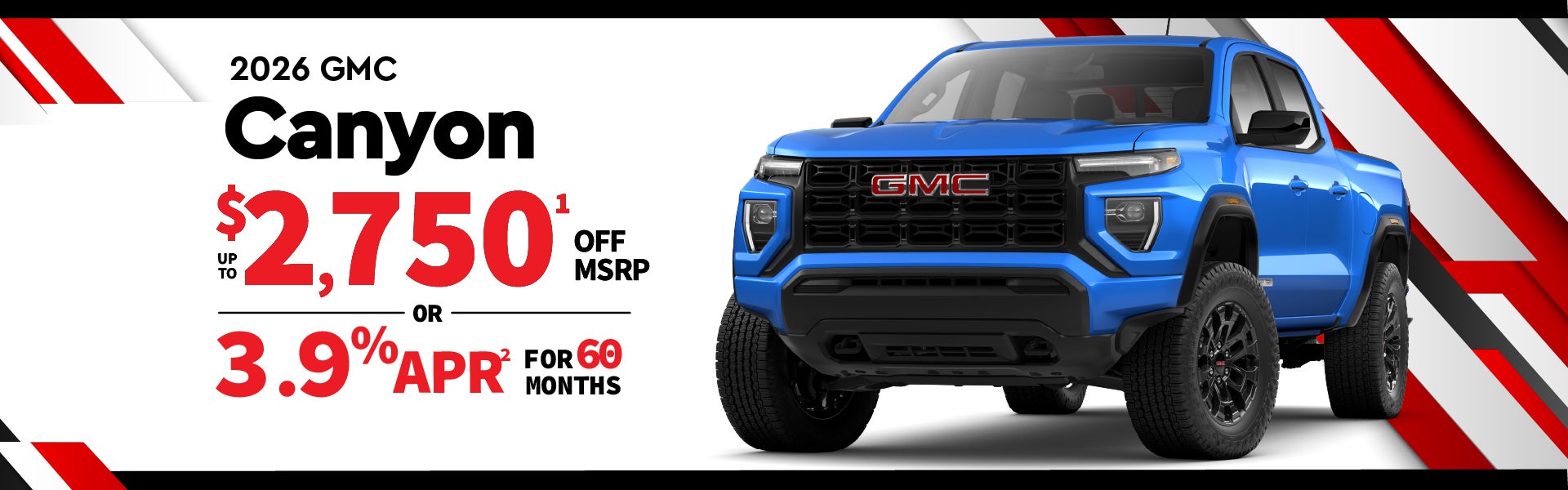 2026 GMC Canyon - up to $2750 off MSRP or 3.4% APR
