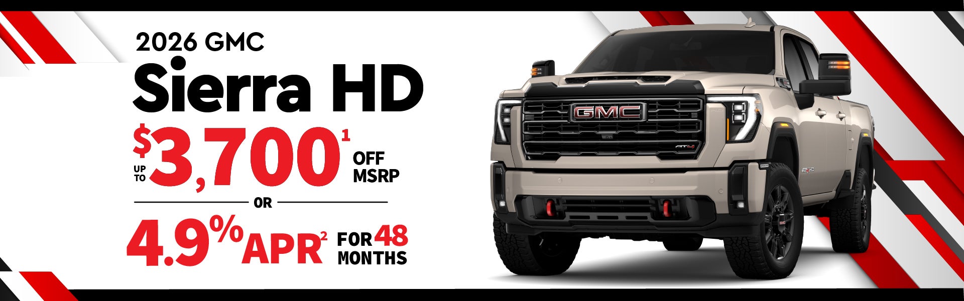 2026 GMC Sierra HD - $3700 OFF MSRP or 4.9% APR