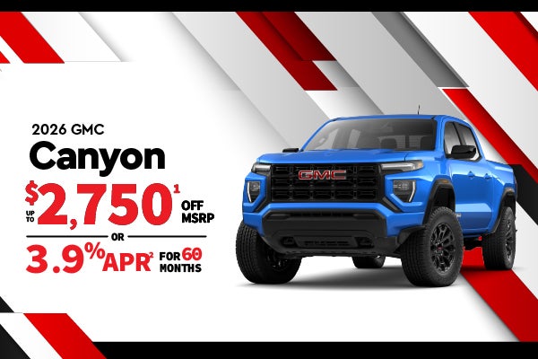 2026 GMC Canyon - up to $2750 off MSRP or 3.4% APR