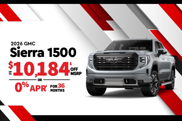 2026 GMC Sierra 1500 save up to $10,184 or 0% APR