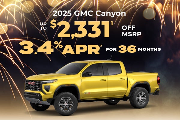 2025 GMC Canyon - up to $2331 off MSRP or 3.4% APR