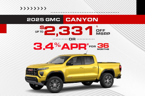 2025 GMC Canyon - up to $2331 off MSRP or 3.4% APR