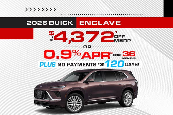 2026 Buick Enclave - up to $4,372 off or 0.9% APR for 36 mos