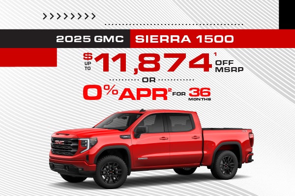 2025 GMC Sierra 1500 save up to $11,874 or 0% APR