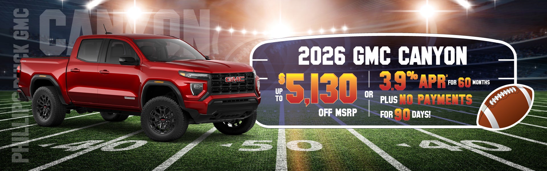 2026 GMC Canyon - up to $5130 off MSRP or 3.9% for 60 mos