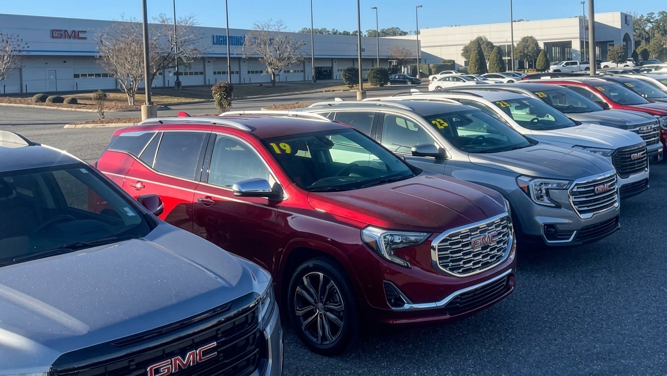 Line shot of GMC vehicles for sale near me at Phillips Buick GMC in Fruitland Park