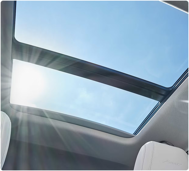 Panoramic moonroof with sunlight streaming into the Encore GX cabin