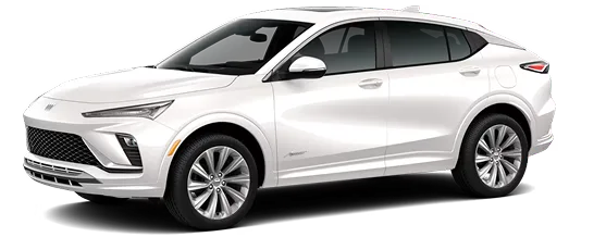 White Buick Envista Avenir shown from the front three-quarter angle on a black background