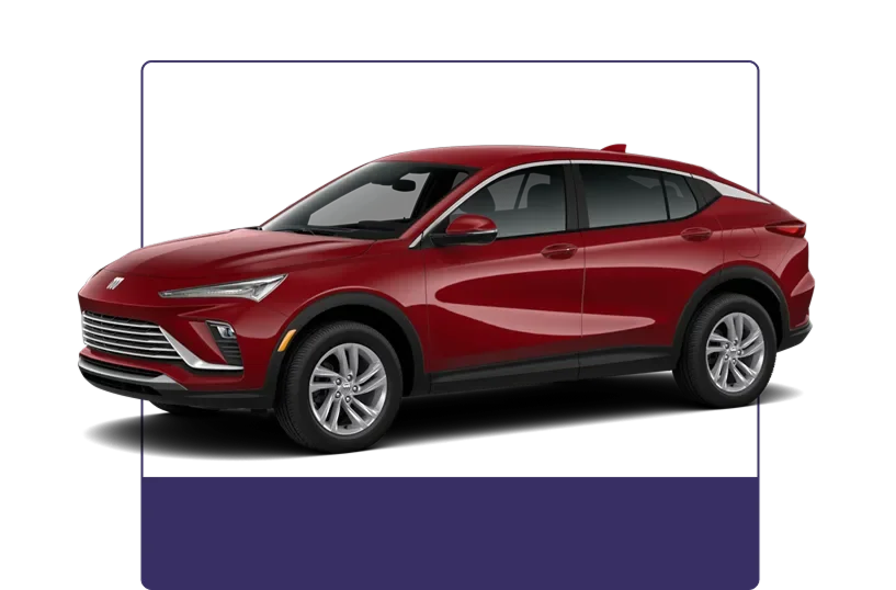 Red Buick Envista Preferred shown from the front three-quarter angle on a dark studio background
