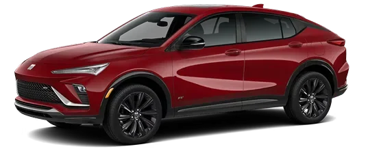 Red Buick Envista Sport Touring shown from the front three-quarter angle on a black background