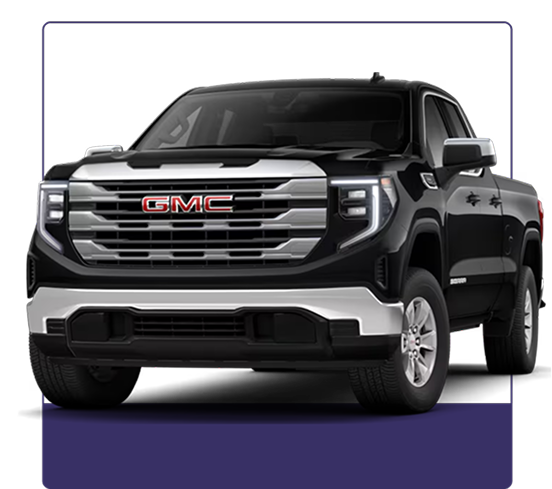 Black 2026 GMC Sierra 1500 SLE shown from the front three-quarter angle