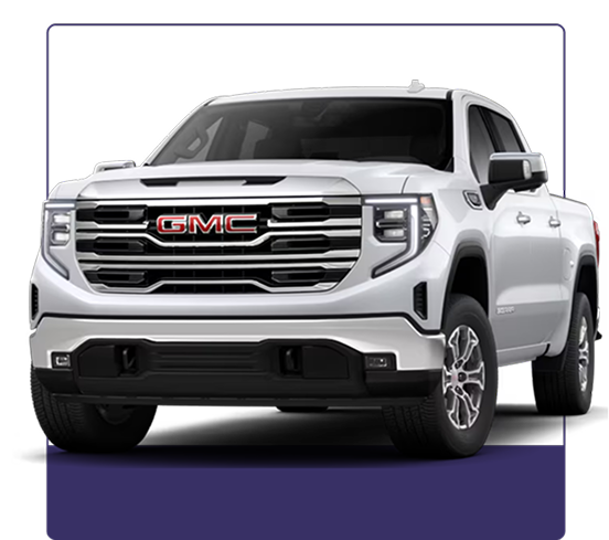 White 2026 GMC Sierra 1500 SLT shown from the front three-quarter angle