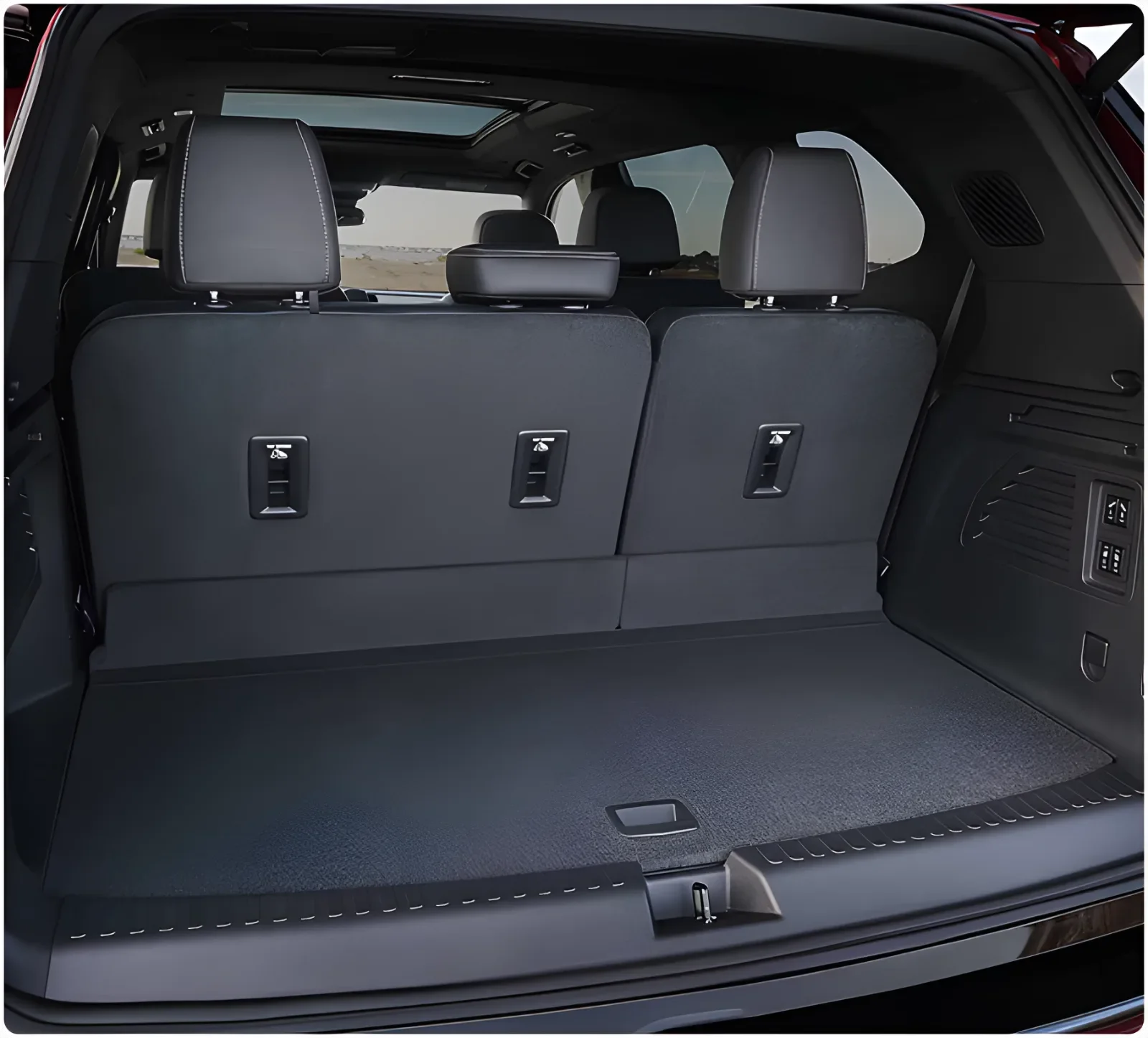 Open cargo area of the Enclave with the third row folded flat