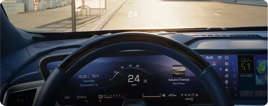 Head-Up Display projecting speed and navigation onto the Enclave windshield