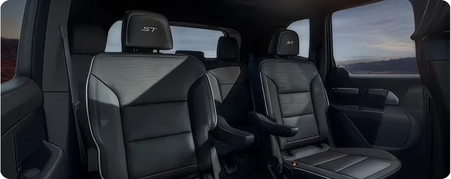 Second-row seats inside a quiet Enclave cabin