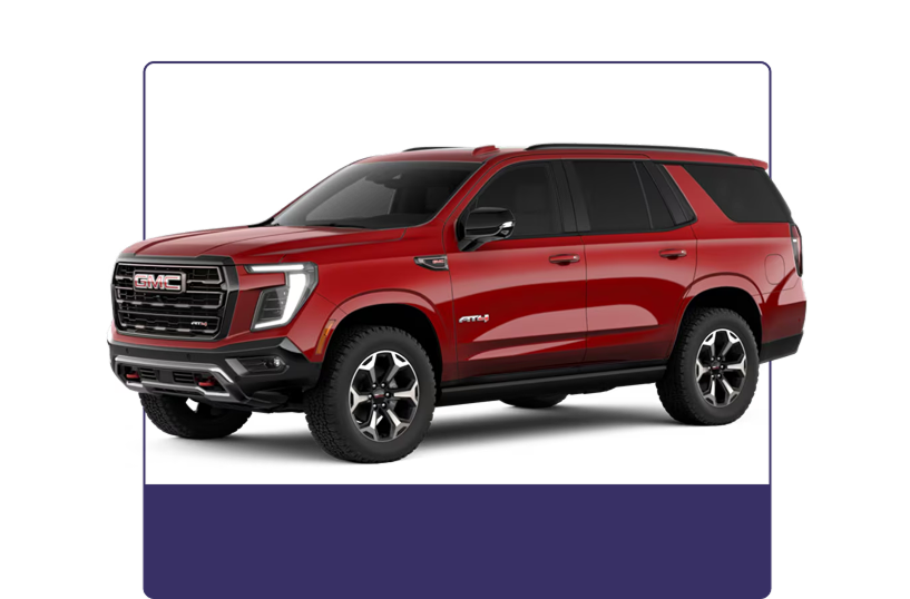 Red 2027 GMC Yukon AT4 Ultimate shown from the front three-quarter angle